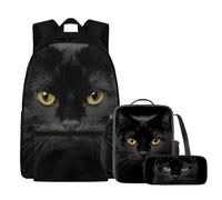 YDFISH Lot de 3 sacs à dos d'école primaire pour adolescentes, cartables avec boîte à déjeuner, sacs à bandoulière de voyage, Fleur mignonne fraise