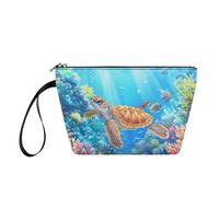 YDFISH Petite trousse de maquillage pour femme - Trousse de toilette de voyage pour le camping, les voyages, la gym, les essentiels quotidiens, Tortue de mer.