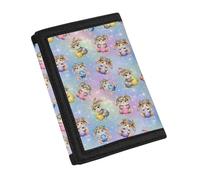 YDFISH Portefeuille à trois volets en cuir résistant à l'eau pour homme et femme Motif lapin Petit portefeuille chic pour femme Joli portefeuille de dessin animé pour enfants Cadeaux de Pâques, lapin