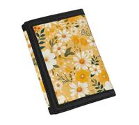 YDFISH Portefeuille à trois volets en cuir résistant à l'usure pour femme, joli portefeuille fin de dessin animé pour enfants et femmes, accessoires, fleur