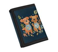 YDFISH Portefeuille en cuir résistant aux rayures pour enfants - Portefeuille portable à trois volets - Léger - Petit portefeuille à litière pour filles - Bon cadeau pour les amis, chien
