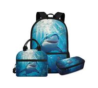 YDFISH Sac à dos pour garçons avec boîte à déjeuner pour l'école primaire, sac de voyage, gris souris