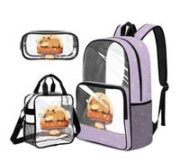YDFISH Sac à dos transparent de 43,2 cm pour écolières, ensemble de sacs à livres transparents pour enfants, joli sac d'école en PVC transparent, Rat d'eau champignon, L, Classique
