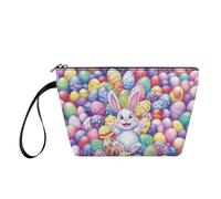 YDFISH Trousse de Maquillage Femme PU Sac de Maquillage Zippé Sac de Toilette de Voyage Portable Sacs de Vacances Mode, Œufs de lapin