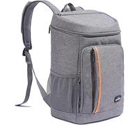 YDFYX Sac à Dos Isotherme à Glacière 28L,Sac de Pique-Nique Sac Isotherme Portable Cooler Backpack Bag, pour Hommes Femmes pour Déjeuner Plage Camping BBQ Travail Ecole Pique (Gris)