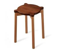 YDHFCD Tabouret Rond en Bois Massif à Pieds Épais et Solides | Bords Lisses et Arrondis, Patins en Feutre, Structure Renforcée, Empilable(Style 3)