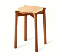 YDHFCD Tabouret Rond en Bois Massif à Pieds Épais et Solides | Bords Lisses et Arrondis, Patins en Feutre, Structure Renforcée, Empilable(Style 2)