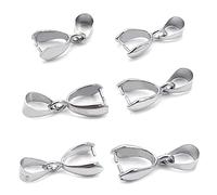 YDHfdc 100 Pièces Attache Pendentif 14 x 5 mm Bail Clip Connecteur Argent Pendentif Fermoir Pince pour Collier DIY Bijoux Artisanat Faire À La Main Perles Accessoires