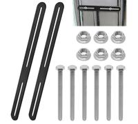 YDHfdc 2 Kit de Support Boite Aux Lettres 280 x 24 mm Connecteur Plat en Acier Inoxydable avec 6 Vis M5 et Ècrous pour Fixation de Boîte aux Lettres et Réparation de Meubles(Noir)