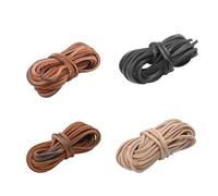 YDHfdc 4 Pièces Cordon Cuir 3mm x 5m Lanière Vintage pour Bricolage Artisanat, Bracelet, Collier, Lacets, Emballage de Cadeaux
