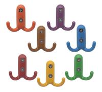 YDHfdc 7 Pièces Crochet Mural Colorés Patere Murale Doubles Crochet Porte Manteau Métal Porte Manteau Enfant avec Vis Pour Cuisine, Salle de Bain, Chambre à Coucher