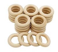 YDHfdc Anneaux en Bois Naturel 24 Pièces pour l'Artisanat, Le Bricolage, La Décoration de La Maison, Macramé (30 mm)
