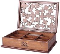 YDHSIKK Boîte de Rangement pour Bijoux, Boîte à Bijoux en Bois 30 x 22 x (7,5-12) cm(Single Layer)