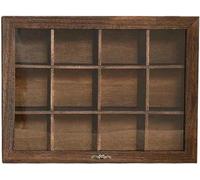 YDHSIKK Boîte de Rangement pour Bijoux, Boîte à Bijoux en Bois Massif à Compartiments Multiples, Couvercle en Verre, présentoir for cosmétiques, Plusieurs Tailles(C)
