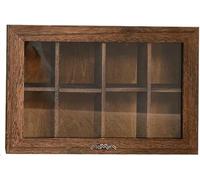 YDHSIKK Boîte de Rangement pour Bijoux, Boîte à Bijoux en Bois Massif à Compartiments Multiples, Couvercle en Verre, présentoir for cosmétiques, Plusieurs Tailles(B)