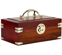 YDHSIKK Boîte de Rangement pour Bijoux, Boîte à Bijoux en Bois, Rangement de bibelots et Souvenirs, 25 x 15 x 10,5 cm