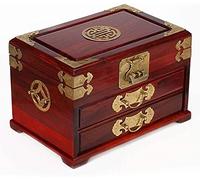 YDHSIKK Boîte de Rangement pour Bijoux, Boîte à Bijoux en Bois Style Chinois Vintage 31,5 x 21 x 20,5 cm, Organiseur de Bijoux for Femmes