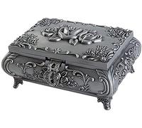 YDHSIKK Boîte de Rangement pour Bijoux, Boîte à Bijoux en métal étain 175 x 130 x 75 mm