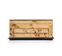 YDHSIKK Boîte de Rangement pour Bijoux, Boîte à Bijoux verrouillable à 3 Niveaux en Bois de camphre 40 x 27,5 x 18 cm