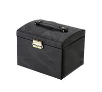 YDHSIKK Boîte de Rangement pour Bijoux, Boîte de Rangement à Bijoux à 3 Niveaux, boîte de Rangement de Maquillage, boîte de Voyage, Taille B, Noir et Blanc(Black)