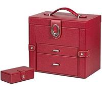 YDHSIKK Boîte de Rangement pour Bijoux, Boîte de Rangement en Cuir PU for Bijoux, bagues, Colliers, Boucles d'oreilles, Montres, 27 x 17 x 24,5 cm