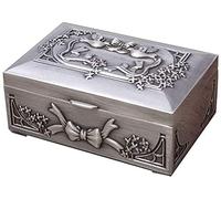 YDHSIKK Boîte de Rangement pour Bijoux, Boîte de Rangement en métal for Bijoux, bagues, Boucles d'oreilles, Colliers, Petites et Grandes Tailles, en étain