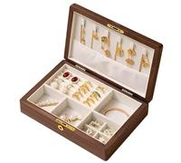 YDHSIKK Boîte de Rangement pour Bijoux, Coffret à Bijoux en Bois Massif avec Grand Espace de Rangement et Plusieurs Compartiments 9,5 x 6,5 x 2,4 Pouces(B)