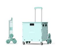 YDHSIKK Chariot à roulettes, Chariot de Courses Pliable avec Couvercle, 8 Roues, montée d'escalier, capacité 12 kg, Pliable