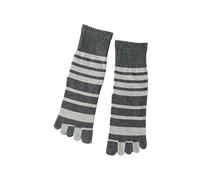 YDHSIKK Chaussettes Sport Chaussettes de Coton, Lot de 5 Paires Chaussettes à Cinq Orteils for Homme, Coton, Rayures Noires et Blanches, Taille Unique 39-45(Color5)