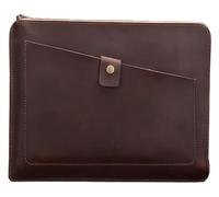 YDHSIKK Chemise à enveloppes Sac à Dos, Pochette en Cuir avec Fermeture éclair, Porte-Documents, Pochette, Portefeuille, Multicolore, 35,5 x 1 x 25 cm(Coffee)