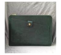 YDHSIKK Chemise à enveloppes Sac à Dos, Pochette en Cuir avec Fermeture éclair, Porte-Documents, Pochette, Portefeuille, Multicolore, 35,5 x 1 x 25 cm(Green)