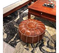 YDHSIKK décor Salon, Tabouret Polyvalent Pouf en Cuir de Vache véritable, Grand Coussin de Sol, Fait à la Main, décoration de Salon(Brown)