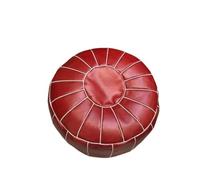 YDHSIKK décor Salon, Tabouret Polyvalent Pouf en Cuir de Vache véritable, Grand Coussin de Sol, Fait à la Main, décoration de Salon(Red)