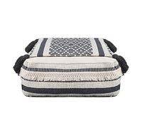 YDHSIKK décor Salon, Tabouret Polyvalent Pouf Repose-Pieds tricoté à la Main avec Housse Lavable, Pouf de Sol bohème(C,40x40x15cm)