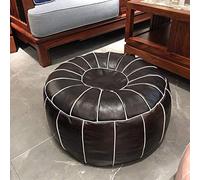 YDHSIKK décor Salon, Tabouret Polyvalent Pouf Rond en Cuir Non rembourré avec Coussin Confortable(Coffee Color)