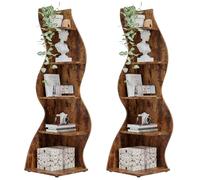YDHSIKK Grand Coin étagère de Stockage Étagère d'angle à 5 Niveaux, étagère de Rangement, Support for Plantes, Marron, Plusieurs Tailles(2PCS)