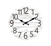 YDHSIKK Horloge Murale Moderne à Chiffres Ronds, Horloge Murale silencieuse à Quartz, Style rétro Simple, Imitation Bois, 25-40 cm (10-16 Pouces)(12 inch)