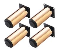YDHSIKK Jambes Meubles Lot de 4 Pieds de Meubles réglables en Acier Inoxydable, Pieds Ronds en métal, Hauteur réglable de 0 à 10 mm(Rose Gold,15cm/5.91in)