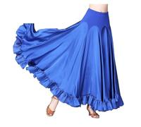 YDHSIKK Jupe de Danse Orientale, Jupe mi-Longue Moderne et Sociale à Grande Taille for Nouvelle Robe de compétition de scène Valse Large(Sapphire,L)