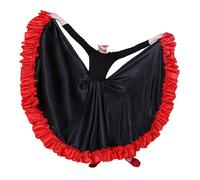 YDHSIKK Jupe de Danse Orientale, Tenue de Danse Latine Paso Doble espagnole for Enfants et Filles, Ourlet à Volants, for fête de Carnaval(Black 360 Degree,100cm)