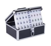 YDHSIKK Mah Jong avec Mahjong Box 144 tuiles numérotées Mah Jong Chinois(Black,38mm)