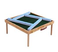 YDHSIKK Mah Jong avec Table Pliante Portable de Voyage for l'extérieur, Mahjong Chinois(Blue,30mm)
