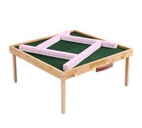 YDHSIKK Mah Jong avec Table Pliante Portable de Voyage for l'extérieur, Mahjong Chinois(Pink,30mm)