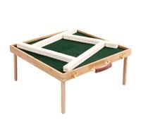 YDHSIKK Mah Jong avec Table Pliante Portable de Voyage for l'extérieur, Mahjong Chinois(White,26mm)