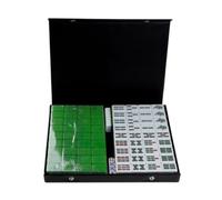 YDHSIKK Mah Jong Jeu de Mahjong 144 tuiles avec étui de Rangement Mahjong Chinois(Green)