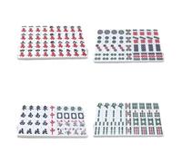 YDHSIKK Mah Jong Jeu de Mahjong Familial Portable de Voyage avec 144 tuiles gravées(42mm)