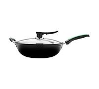 YDHSIKK Marmite en Acier émaillé, Poêle à Frire antiadhésive 34 cm, poêle en Aluminium