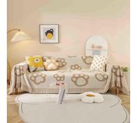 YDHSIKK Plaids pour canapés, Grand jeté de canapé en Chenille 4 Places, jeté for canapés Grand jeté de canapé avec Motif décoratif(D,180x330cm)