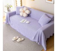 YDHSIKK Plaids pour canapés, Grands jetés de canapé 3 Places antidérapants avec Pompons décoratifs, jetés Extra Larges en Seersucker(#36,180x400cm)