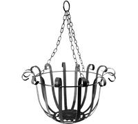 YDHSIKK Pots Plant Hanging Basket, Metal Hanging Basket for Plants Black and Gold(Black)